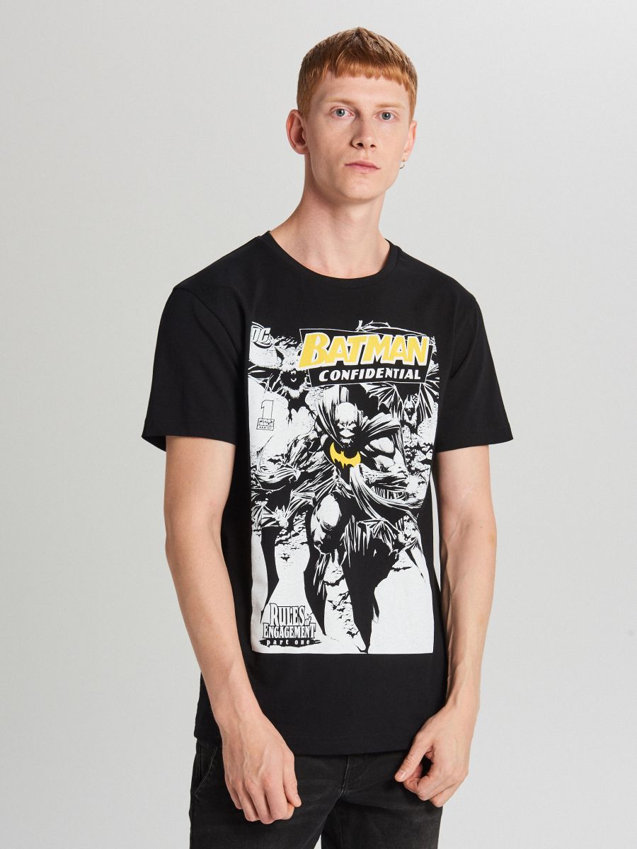 T-shirt Batman print COLOUR black - CROPP - WU619-99X