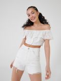 High-Waist-Shorts aus Denim - Weiß - CROPP - small1