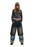 Pantaloni scurți de blugi cu efect prespălat - negru - CROPP - small6