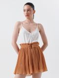 Pantaloni scurți plisați - maro - CROPP - small1