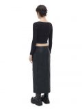 Spódnica midi z imitacji skóry - czarny - CROPP - small3