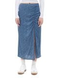 Niebieska spódnica midi w kwiatki - granatowy - CROPP - small2