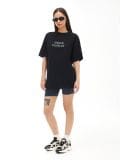 Laialõikeline trükisega T-särk - must - CROPP - small1