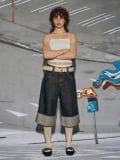 Üleskeeratud palistusega lühikesed teksapüksid - must - CROPP - small6