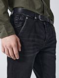 Jeans chino slim neri con cintura - Nero - CROPP - small7