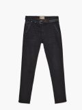 Jeans chino slim neri con cintura - Nero - CROPP - small4