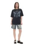 Laialõikeline trükisega T-särk - dark grey - CROPP - small1