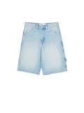 Denim kratke hlače z učinkom pranja - modra - CROPP - small1