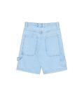 Denim kratke hlače z učinkom pranja - modra - CROPP - small2