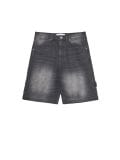 Denim kratke hlače z učinkom pranja - črna - CROPP - small1