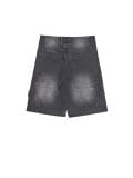 Denim kratke hlače z učinkom pranja - črna - CROPP - small2