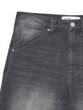 Denim kratke hlače z učinkom pranja - črna - CROPP - small3