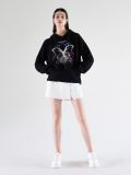 Hanorac oversized cu imprimeu - negru - CROPP - small2