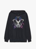Hanorac oversized cu imprimeu - negru - CROPP - small5