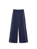 Spodnie wide leg z lampasami - granatowy - CROPP - small4