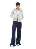 Spodnie wide leg z lampasami - granatowy - CROPP - small2