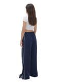 Spodnie wide leg z lampasami - granatowy - CROPP - small3