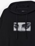 Felpa con cappuccio e stampa fotografica - Nero - CROPP - small2