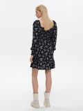 Sukienka w kwiaty z marszczeniami - czarny - CROPP - small3