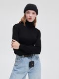 Pulover cu guler rulat - negru - CROPP - small1