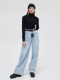 Pulover cu guler rulat - negru - CROPP - small2