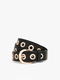 Szeroki pasek z metalowymi oczkami - czarny - CROPP - small1
