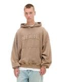 Beżowa bluza hoodie z efektem sprania - beżowy - CROPP - small1