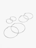 Set de 3 perechi de cercei rotunzi - argintiu - CROPP - small1
