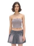 Gładki top bandeau - jasny szary - CROPP - small1