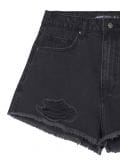 Postrzępione czarne jeansowe szorty - czarny - CROPP - small5