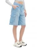 Jeansowe szorty w kroju bermudy - niebieski - CROPP - small1