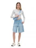 Jeansowe szorty w kroju bermudy - niebieski - CROPP - small2