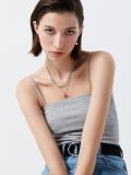 Dzianinowy top na ramiączkach - jasny szary - CROPP - small1