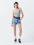 Dzianinowy top na ramiączkach - jasny szary - CROPP - small2