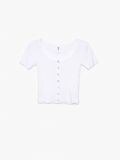 Tricou din jerseu de tricot striat - alb - CROPP - small4