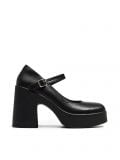 Derby-Schuhe mit Blockabsatz, schwarz - Schwarz - CROPP - small2