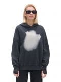 Czarna bluza z kapturem i nadrukiem - czarny - CROPP - small1
