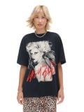 Schwarzes T-Shirt mit Aufdruck Lady Gaga - Schwarz - CROPP - small1