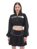 Czarna rozpinana bluza crop - czarny - CROPP - small1