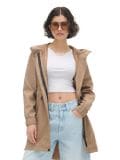 Beżowa parka z kapturem - beżowy - CROPP - small1