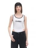 Biało-czarne body na ramiączkach - biały - CROPP - small1