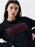 Dresowa sukienka Stranger Things - czarny - CROPP - small2