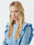 Jeansowa sukienka z falbanami - niebieski - CROPP - small1
