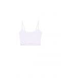 Biały crop top na ramiączkach - biały - CROPP - small4