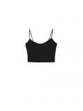 Czarny crop top na ramiączkach - czarny - CROPP - small4