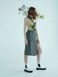 Spódnica midi w kwiaty - czarny - CROPP - small1