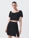 Fustă cu buline - negru - CROPP - small2