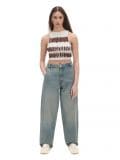 Jasny crop top z efektem tie-dye - kremowy - CROPP - small1