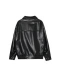 Czarna kurtka bomber ze sztucznej skóry - czarny - CROPP - small6