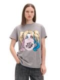 Camiseta oversize con estampado Harley Quinn - Gris claro - CROPP - small1